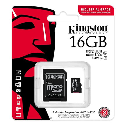 Kingston Industrial 16GB microSDHC C10 A1 pSLC Card + SD Adapter SDCIT2/16GB