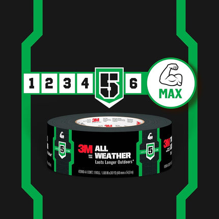3M™ All Weather Duct Tape, 1.88 in x 40 yd (48 mm x 36.5 m), 12 Rolls/case
