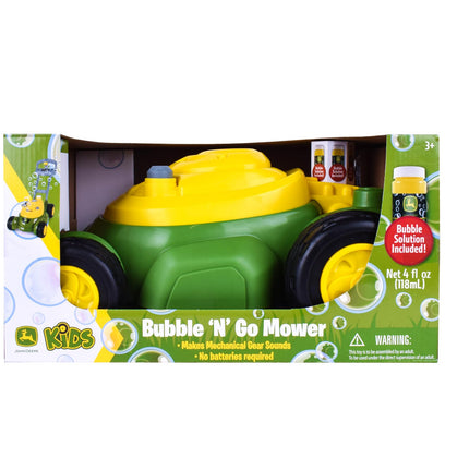 John Deere Bubble Lawn Mower for Toddlers, Bubble Blowing Machines, Indoor and Outdoor Gardening Toy, Birthday, Party Favour for Nursery Girls and Boys, No Batteries Required, 2+