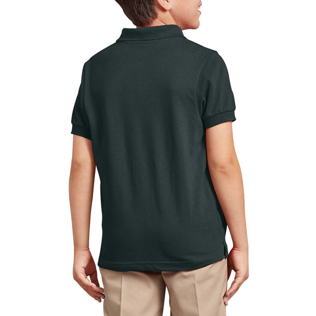 Dickies Little Boys' Short Sleeve Pique Polo, Hunter Green, S (8)