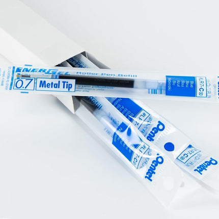 Pentel Refill Ink - for EnerGel Gel Pen, 0.7mm Metal Tip, Medium, Blue Ink, Pack of 6 Refills
