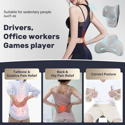 Coverado Lumbar Support and Car Neck Pillow