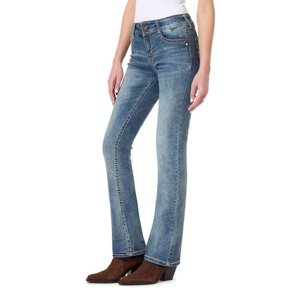 WallFlower Women's Instastretch Luscious Curvy Bootcut Jeans, Basil, 5 Long