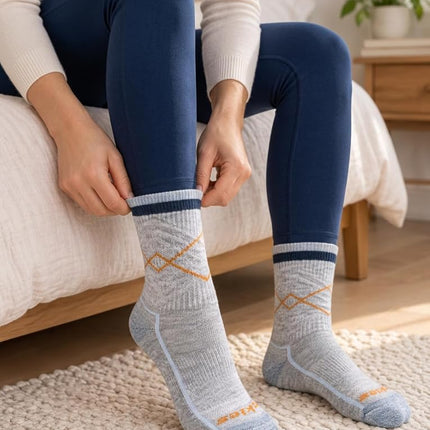 Dickies Women's Dri-tech Advanced Moisture Wicking Mid-Crew Socks, Available in M-l (6,12, Blue Assorted (6 Pairs), L