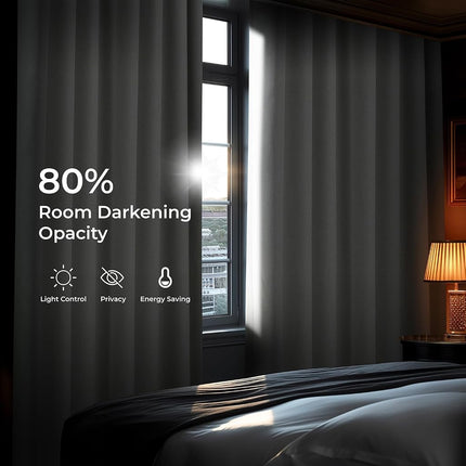 Cortina extra ancha de lino con oscurecimiento de ambiente HPD Half Price Drapes (1 panel) 100 x 84, BOCH-LN1855-84-DW, color Oyster