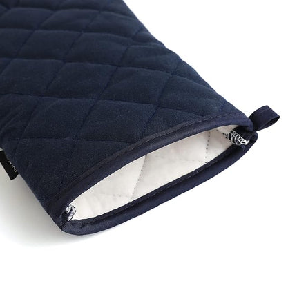 M Miaoyan Oven Mitts and Pot Holders 4 pcs Set,High Heat Resistant 500 Degree Extra Thicken Long Kitchen Cotton Oven Glove for Cooking (12 Inch,Deep Blue)