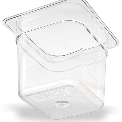 Carlisle FoodService Products StorPlus Food Storage Container 1/6 Size Food Pan for Serving and Storing Hot or Cold Food, 2.5 Qt, 1 Count, Clear