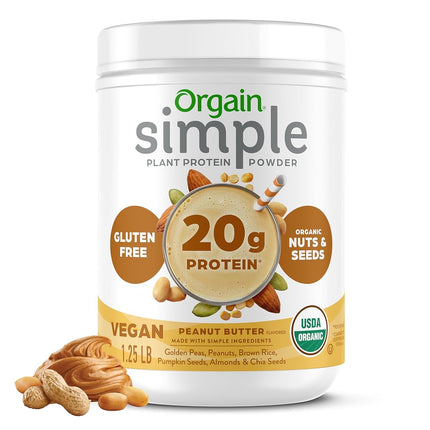 Orgain Simple Organic Vegan Protein Powder, Peanut