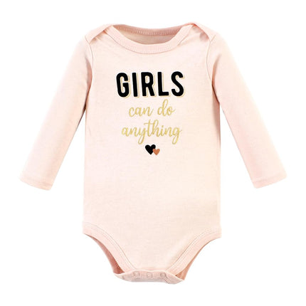 Bodysuits de manga larga de algodón unisex Hudson Baby, Cinnamon Hearts, Preemie, paquete de 5 Cinnamon Hearts, Preemie
