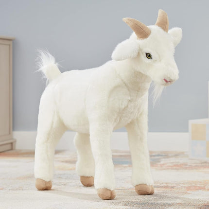 Melissa & Doug Standing Lifelike Plush Goat Stuffed Animal, 22 x 22.5 x 9