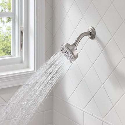 Pomme de douche Ignis 5 réglages en nickel brossé résistant aux taches