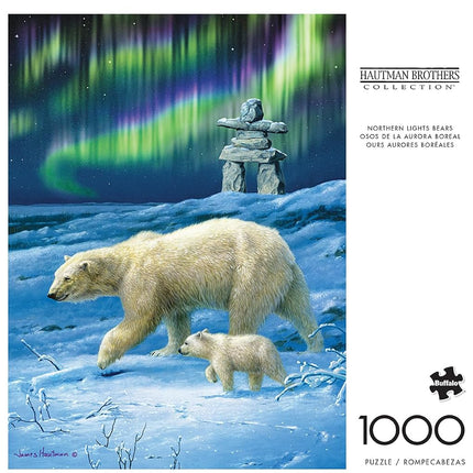 Buffalo Games - Hautman Brothers - Northern Lights Bears - 1000 Piece Jigsaw Puzzle for Adults Challenging Puzzle Perfect for Game Nights - Finished Puzzle Size is 26.75 x 19.75