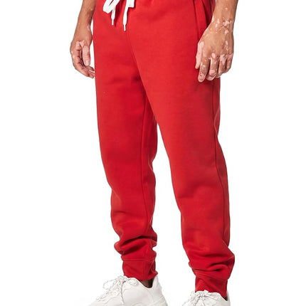 Southpole Men's Basic Active Fleece Jogger Pants-Regular and Big & Tall Sizes, Red, Small