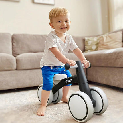 SEREED Baby Balance Bike for 1 Year Old Boys Girls 12-24 Month Toddler Balance Bike, 4 Wheels Toddler First Bike, First Birthday Gifts (Pink New)