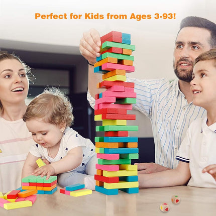 Coogam Wooden Blocks Stacking Game with Storage Bag for Toddlers