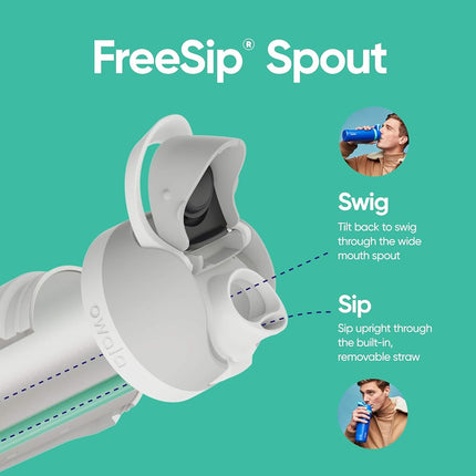 Owala FreeSip Tritan Popper Bottle with Built-in Straw 735ml - Shy Marshmallow 735ml