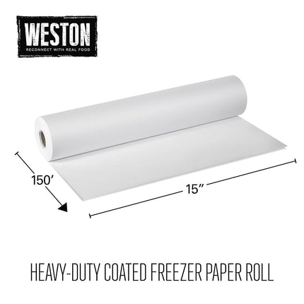 (0.3cm hx 15" wx 1800" d) - Weston Heavy Duty Coated Freezer Paper