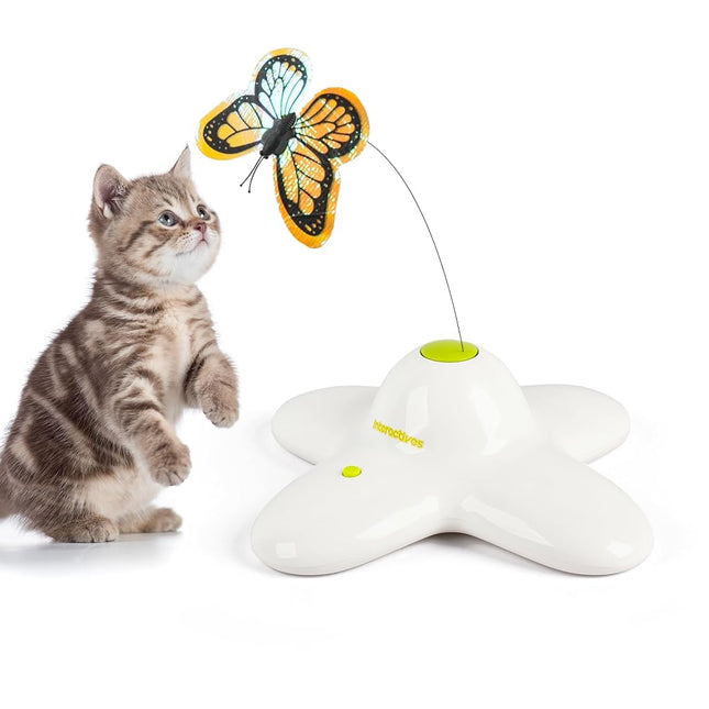 ALL FOR PAWS Interactive Cat Butterfly Toy with Tw