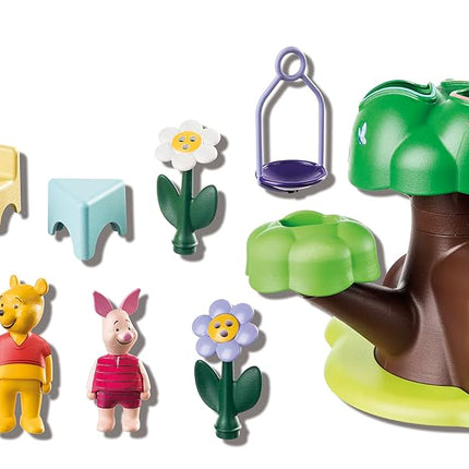 Playmobil 71316 1.2.3 & Disney: Winnie's & Piglet's Tree House, Winnie-the-Pooh, educational toys for toddlers, gifting toy and fun imaginative role-play, playsets for children ages 12 months+