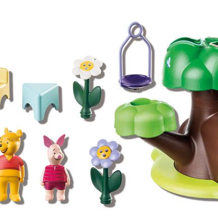 Playmobil 71316 1.2.3 & Disney: Winnie's & Piglet's Tree House, Winnie-the-Pooh, educational toys for toddlers, gifting toy and fun imaginative role-play, playsets for children ages 12 months+
