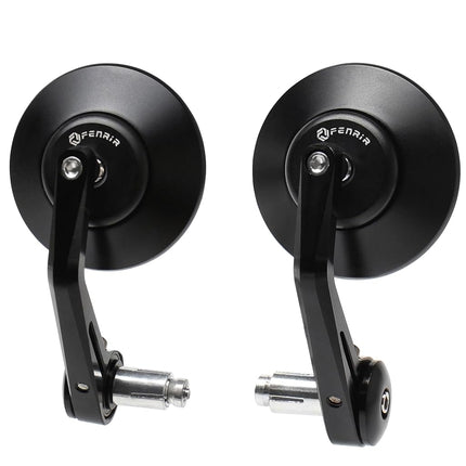 FENRIR (No EMARK Version) CNC Forged Aluminum Alloy Motorcycle Round Motorcycle Bar End Mirrors Handlebar Mirror Anti-glare Vibration-reducing design Curved lenses For Sport Street Cruiser Scooter