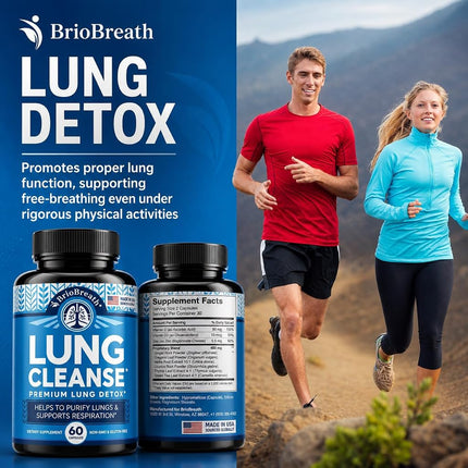 Lung Support Supplement - Mullein Capsules for Lung Cleanse and Detox - Made in USA - Respiratory System & Mucus Clear - Vegan Supplement for Lung Detox & Respiratory Support - 60 Capsules