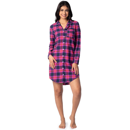 Fruit of the Loom Women's Flannel Sleep Shirt, Mul