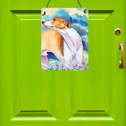 Caroline's Treasures 7220DS1216 Whippet, impresiones de aluminio para colgar en pared o puerta, 16" x 12", multicolor