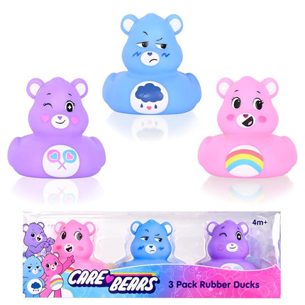 Care Bears Rubber Ducks – Collectible Character Toys for Bath, Gifting, and Car Dashboards – Cheer Bear, Grumpy Bear & Share Bear – 3 Pack