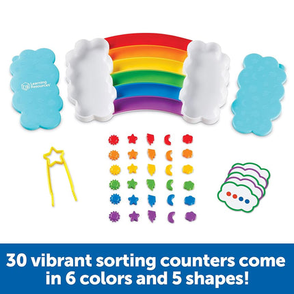 Learning Resources Rainbow Sorting Set, 37-Piece, Fine Motor Skills, Sorting, Patterning, Addition Skills, Toddler Learning Toys, Baby Toddler Toys, Learning and Education Toys, Sensory Tray, Ages 3+
