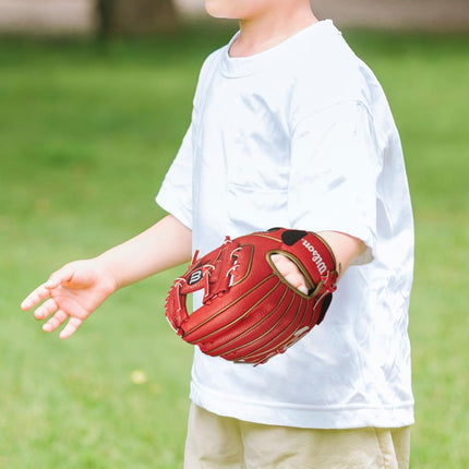 Wilson 2024 A200™ EZ Catch™ 9” T-Ball Glove - Right Hand Throw, Red/Metallic Gold