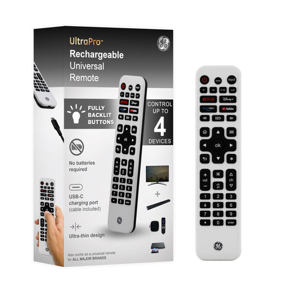 GE Rechargeable tv Remote and Control, Universal R