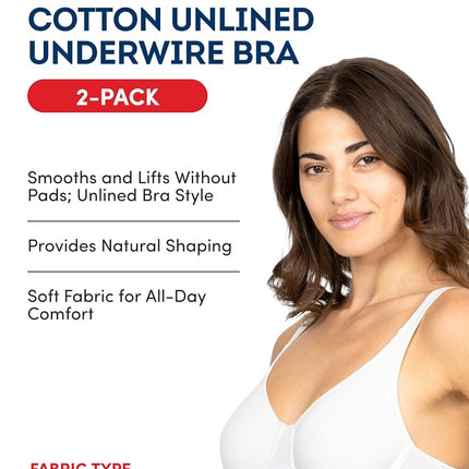 Sujetador Fruit of the Loom de Algodón Elástico de Comodidad Extrema para Mujer, Gris Jaspeado/Blanco 86ck, 34C