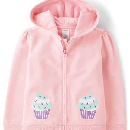 Gymboree,and Toddler Long Sleeve Zip Up Hoodie Sweatshirt,Pink Cupcake,10