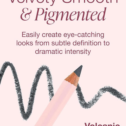 Mineral Fusion Eye Pencil, Grey Eyeliner with Soothing Chamomile, Meadowfoam & Vitamin E, Velvety Smooth, Hypoallergenic Eye Makeup to Line & Define, Long-Lasting Eyeliner Pencil, Volcanic, 0.04 Oz