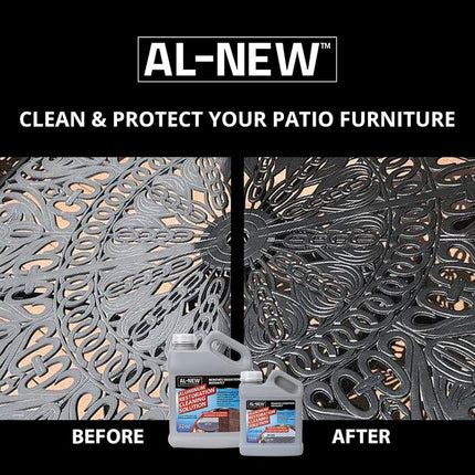 AL-NEW Aluminum Restoration Solution | Clean + Restore + Shine + Polish Garage Doors, Window Frames, Patio Furniture, and Stainless Steel (32 oz.)