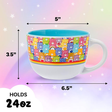 Silver Buffalo Care Bears Pattern Ceramic Soup Mug, 24 Ounces