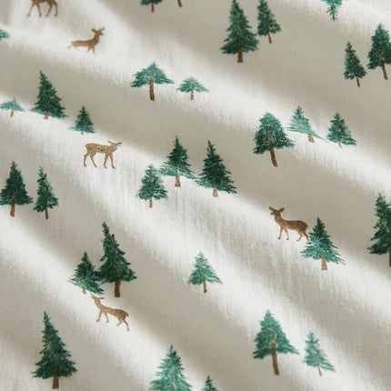 Eddie Bauer Warm Breathable Cotton Flannel Bedding with Deep Pockets, Brushed for Extra Softness, Cozy Home Decor, Oeko-Tex Certified, Deer Hollow, Twin