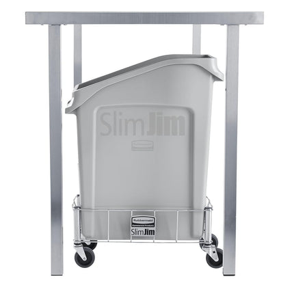 Rubbermaid Commercial Products Slim Jim Under-Counter Waste Container | Space-Saving Bin With Venting Channels For Desks, Cabinets Or Sinks | 49 L Gray