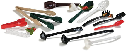 Carlisle FoodService Products Carly Plastic Salad Tong, Serving Utensils for Catering, Home, Restaurant, Parties, Buffet, 9.03 X 1.75 X 3 Inches, Beige, (Pack of 12)