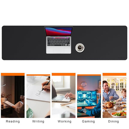 Mydours PU Leather Desk Pad, Extra Large 150x40cm, Computer Desk Desk Mat Portable Full Desk Mat, Dual-Sided Mouse Pad for Computer Keyboard Home and Office Desktop Protector (Orange)