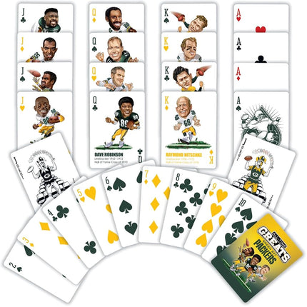 MasterPieces Family Games - Green Bay Packers All-Time Greats Playing Cards - Officially Licensed Playing Card Deck for Adults, Kids, and Family