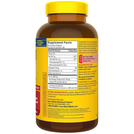 Nature Made Fish Oil Burp-Less 1200 mg 200 Liquid Softgels