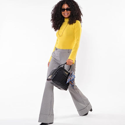 Sac à déjeuner moderne Fit & Fresh Lyon avec couverts de voyage pour femme, sac à déjeuner isotherme pour femme pour le travail, grande boîte à déjeuner étanche et résistante aux taches pour femme, simili cuir crocodile, noir