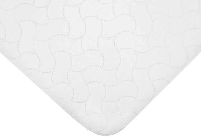 American Baby Company Waterproof Embossed Quilt-Like Multi-Use Flat Protective Mattress Pad cover, White