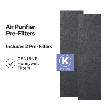 Honeywell Household Odor & Gas Reducing Pre-filter, 2 Pack, Black