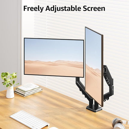 MOUNTUP Dual Monitor Gas Spring Arm Desk Mount for 13 to 32 Inch Screens