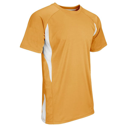 CHAMPRO Top Spin Lightweight Polyester Baseball Jersey, Adult Medium, Gold,White