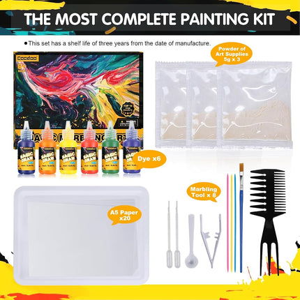 Water Marbling Paint for Kids - Arts and Crafts Kits for Girls & Boys 3+
