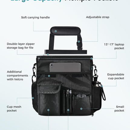 FLORICH Car Front Seat Organizer, Car Laptop Holder Backseat Organizer for Work, Automatic Document Holder Multi-Pocket Storage Organizer, Car Seat Back Storage Bag with Cup Holder